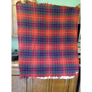 Vintage MacNab Of Scotland Scotch Plaid Blanket Throw Wool 60" X 50 100% Wool